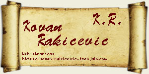 Kovan Rakićević vizit kartica